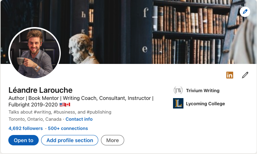 Leandre Larouche's LinkedIn Profile