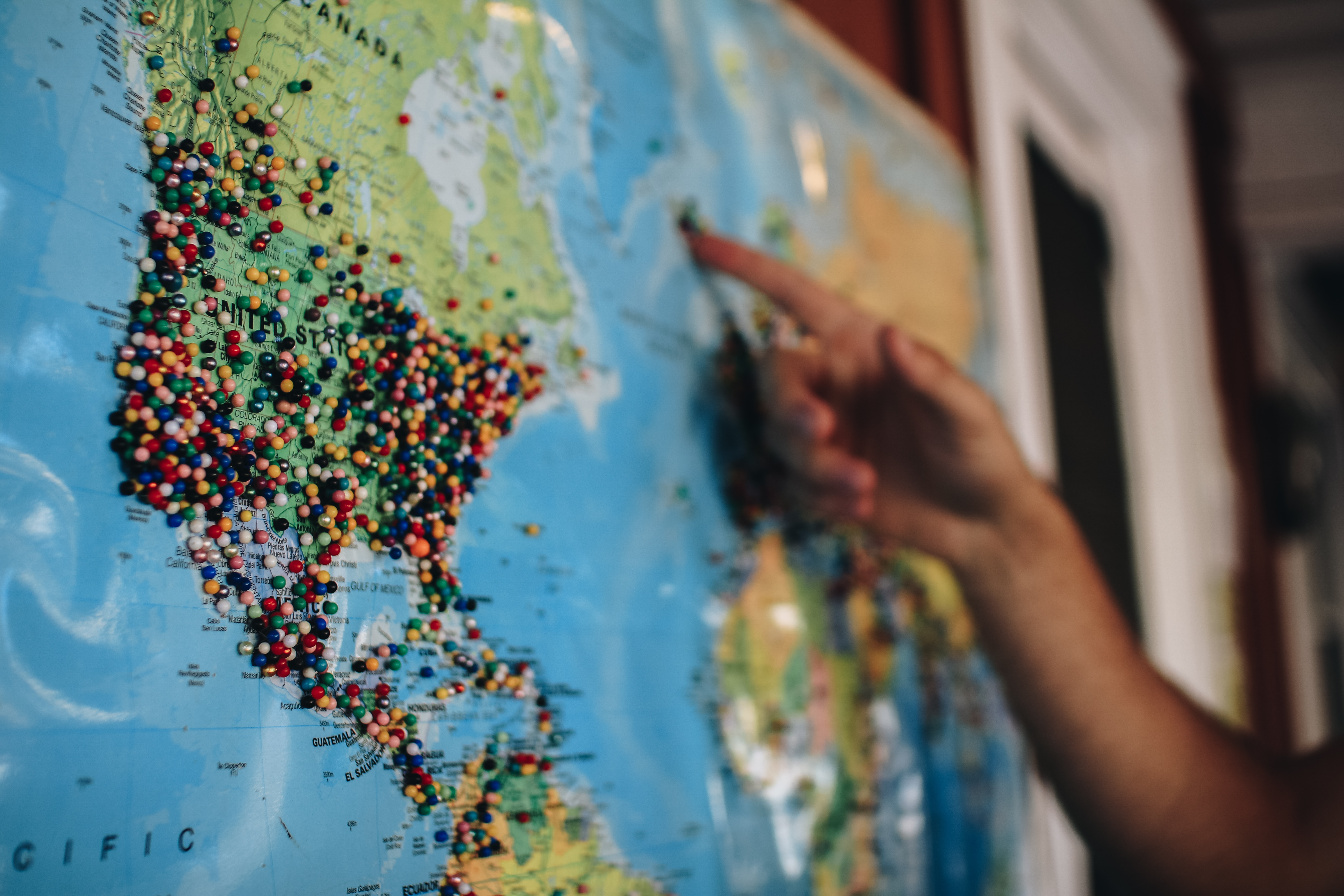 Someone pointing at a map