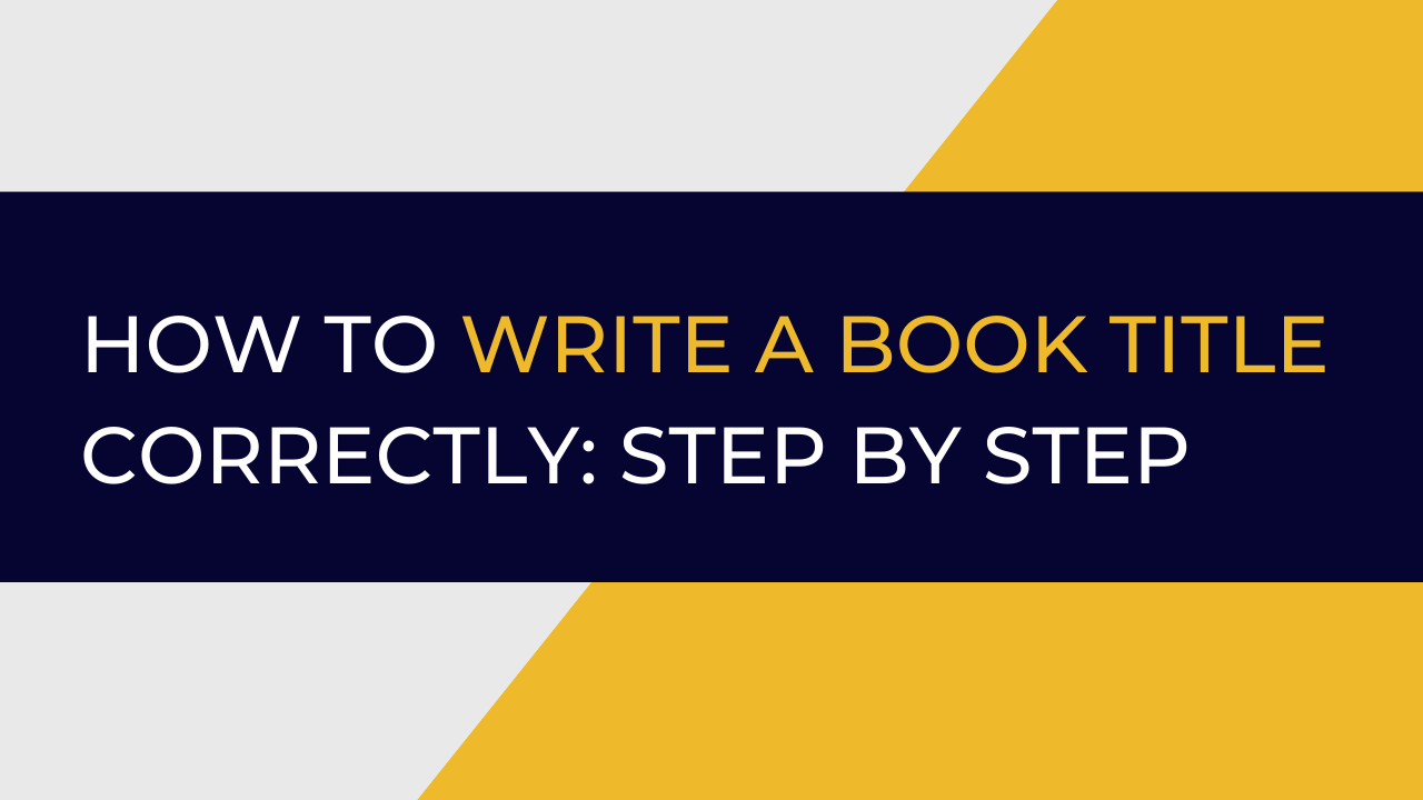 How to write a book title correctly