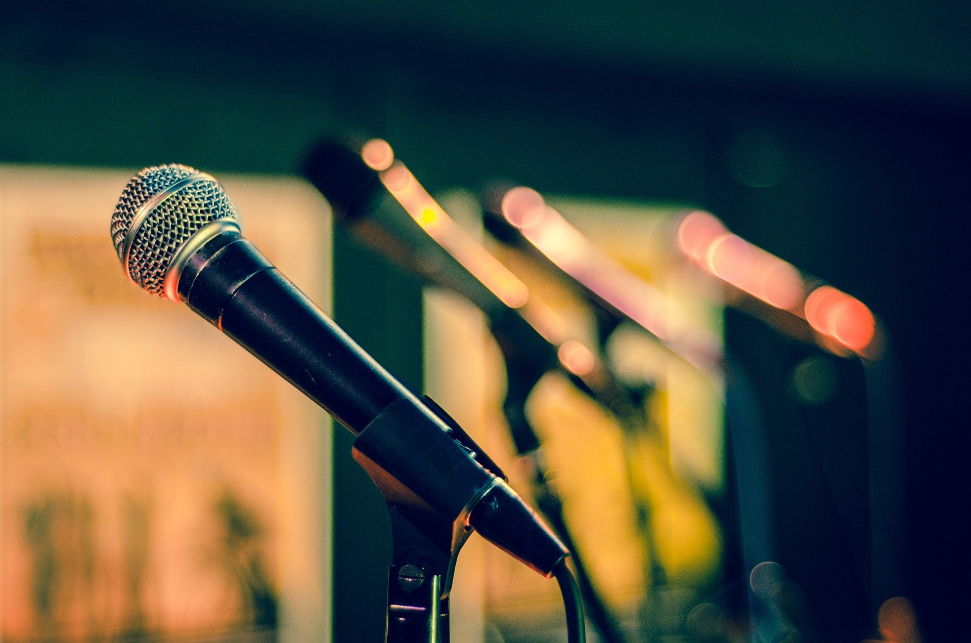 microphone on a stage